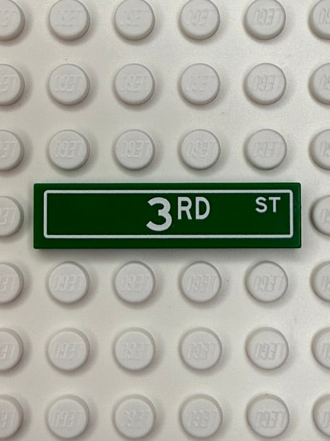 Street Sign 1x4 Tile: 3RD Street