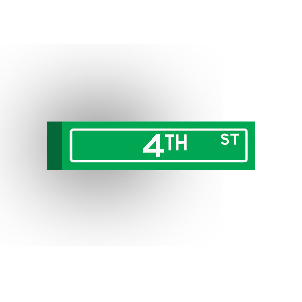Street Sign 1x4 Tile: 4TH Street