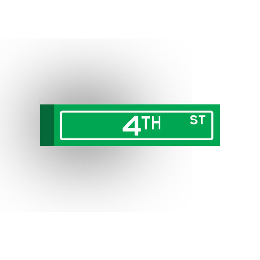 Street Sign 1x4 Tile: 4TH Street