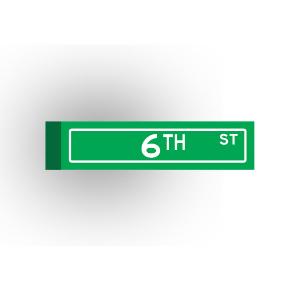Street Sign 1x4 Tile: 6TH Street
