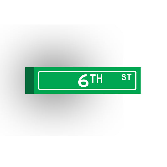 Street Sign 1x4 Tile: 6TH Street