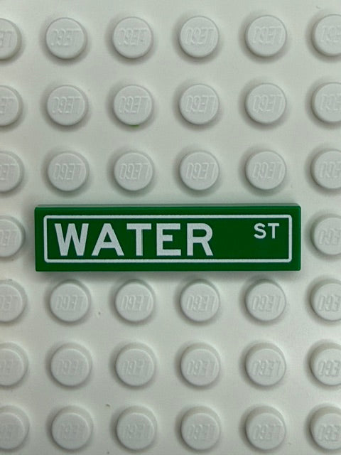 Street Sign 1x4 Tile: Water Street