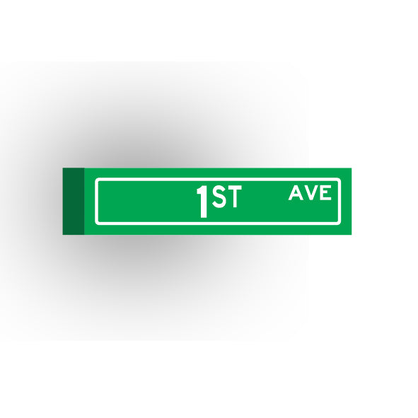 Street Sign 1x4 Tile: 1st Avenue