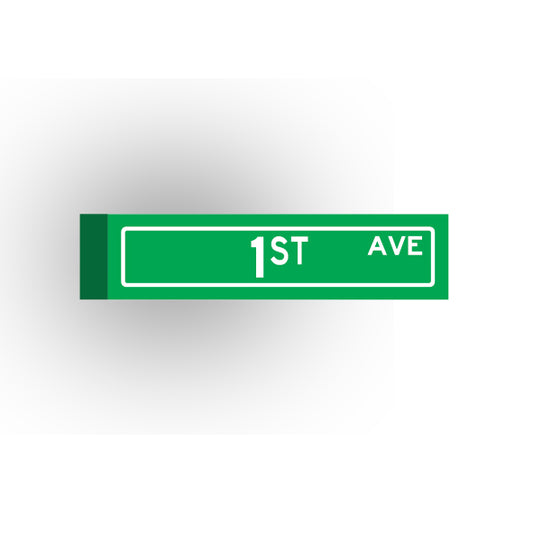 Street Sign 1x4 Tile: 1st Avenue