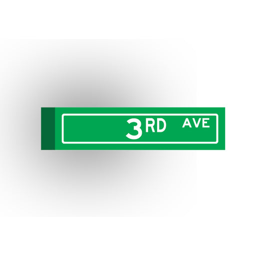 Street Sign 1x4 Tile: 3rd Avenue