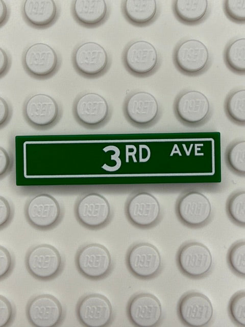 Street Sign 1x4 Tile: 3rd Avenue