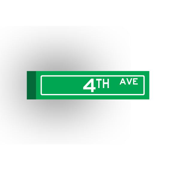 Street Sign 1x4 Tile: 4th Avenue