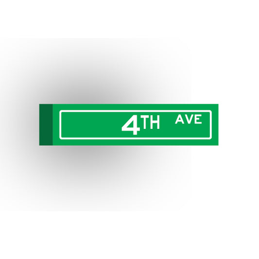 Street Sign 1x4 Tile: 4th Avenue
