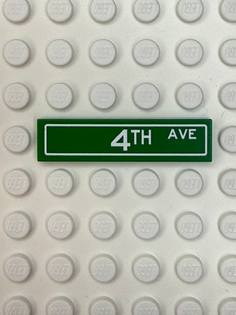 Street Sign 1x4 Tile: 4th Avenue