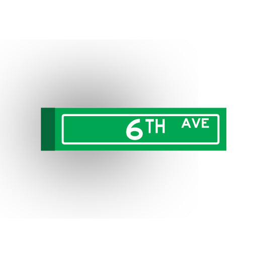 Street Sign 1x4 Tile: 6th Avenue