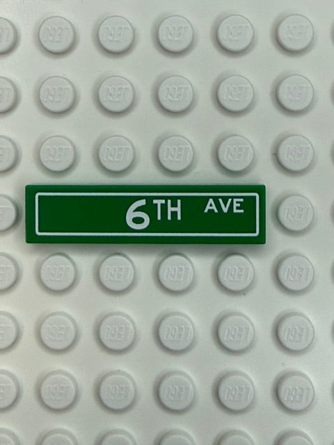 Street Sign 1x4 Tile: 6th Avenue