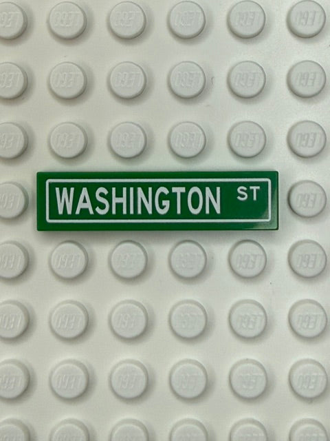 Street Sign 1x4 Tile: Washington Street