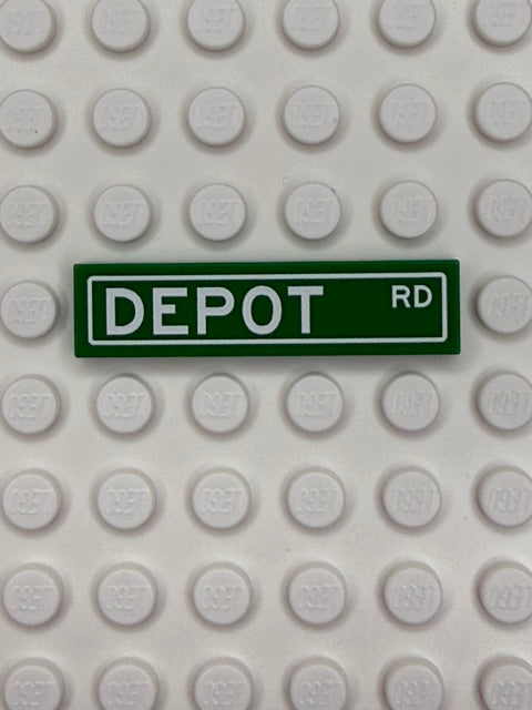 Street Sign 1x4 Tile: Depot Road