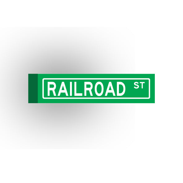 Street Sign 1x4 Tile: Railroad Street