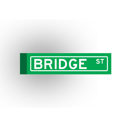 Street Sign 1x4 Tile: Bridge Street