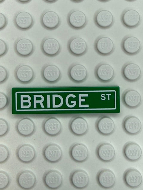 Street Sign 1x4 Tile: Bridge Street