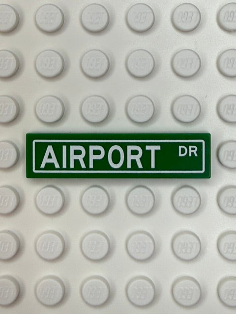 Street Sign 1x4 Tile: Airport Drive