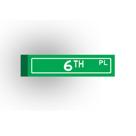 Street Sign 1x4 Tile: 6th Place