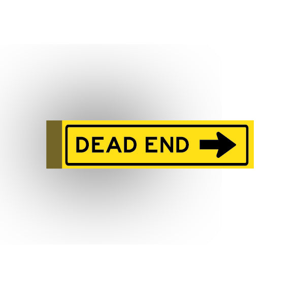 Street Sign 1x4 Tile: Dead End Arrow Pointing
