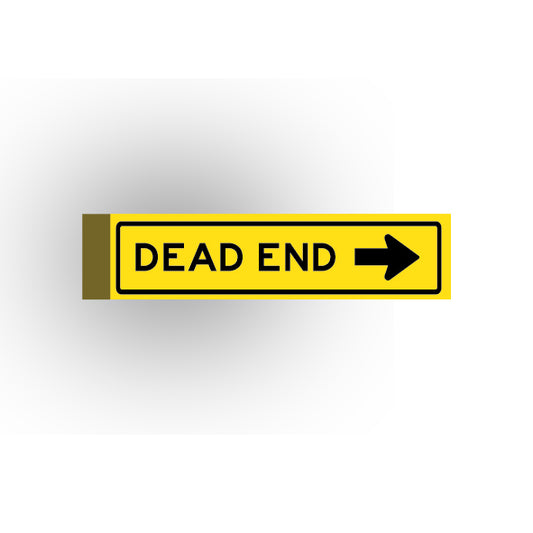 Street Sign 1x4 Tile: Dead End Arrow Pointing