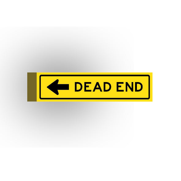 Street Sign 1x4 Tile: Dead End Arrow Pointing