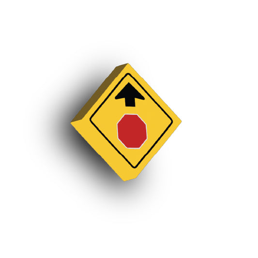 Warning Sign 2x2 Tile: Stop Sign Ahead