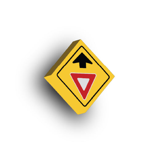 Warning Sign 2x2 Tile: Yield Ahead Sign