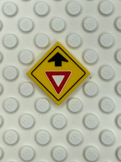 Warning Sign 2x2 Tile: Yield Ahead Sign