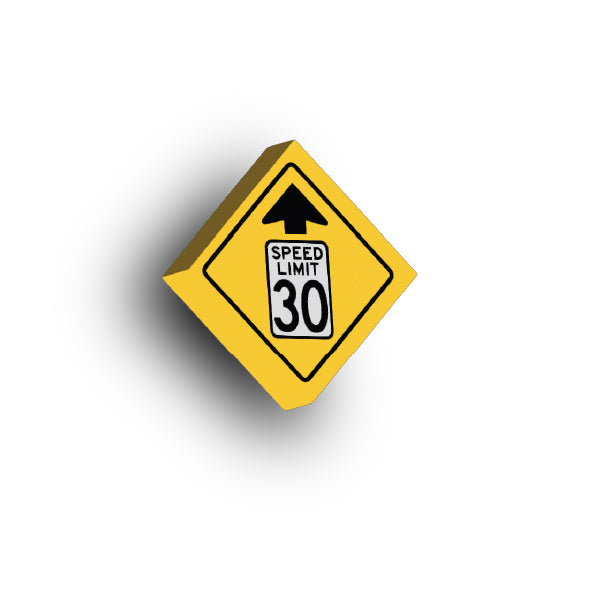 Warning Sign 2x2 Tile: Reduced Speed Limit 30 MPH Sign