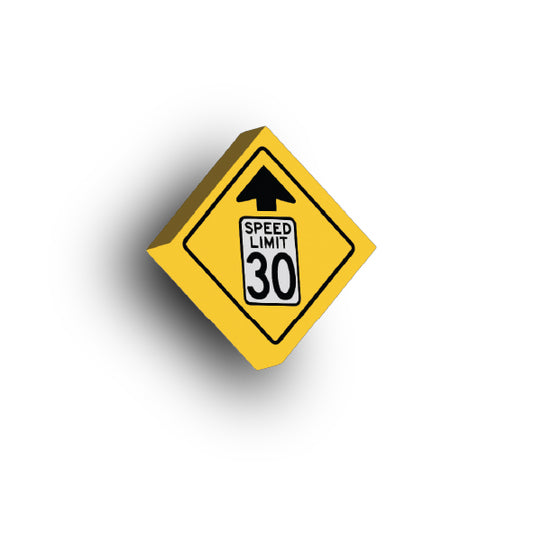 Warning Sign 2x2 Tile: Reduced Speed Limit 30 MPH Sign