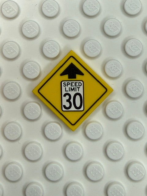 Warning Sign 2x2 Tile: Reduced Speed Limit 30 MPH Sign