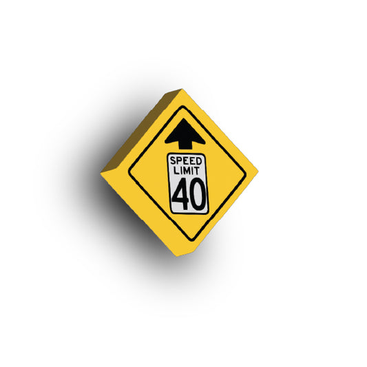 Warning Sign 2x2 Tile: Reduced Speed Limit 40 MPH Sign