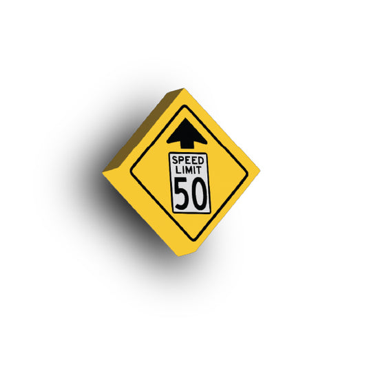 Warning Sign 2x2 Tile: Reduced Speed Limit 50 MPH Sign