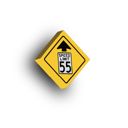 Warning Sign 2x2 Tile: Reduced Speed Limit 55 MPH Sign