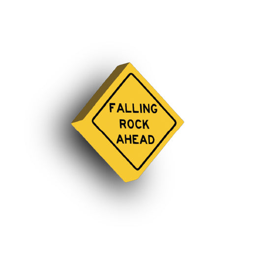 Warning Sign 2x2 Tile: Falling Rock Ahead Sign