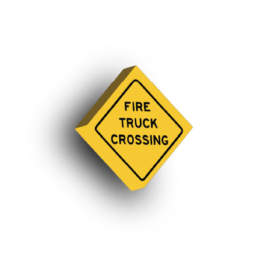 Warning Sign 2x2 Tile: fire Truck Crossing Sign