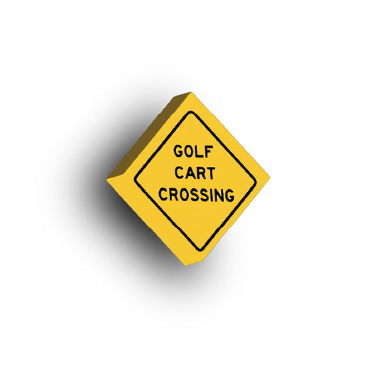 Warning Sign 2x2 Tile: Golf Cart Crossing Sign