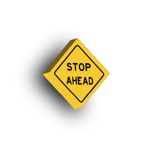 Warning Sign 2x2 Tile: Stop Ahead Sign