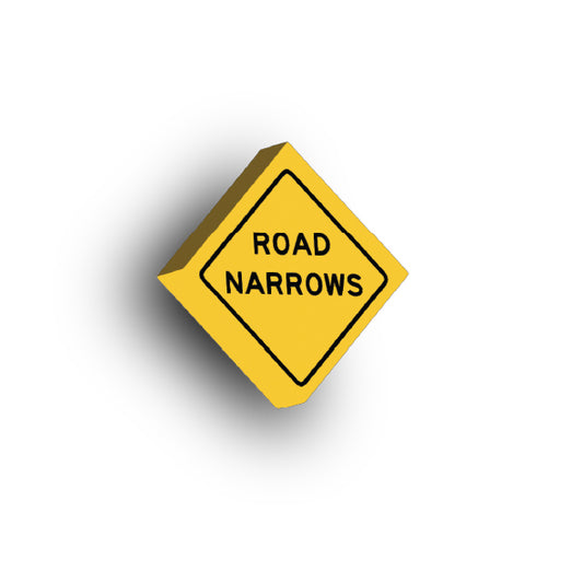 Warning Sign 2x2 Tile: Road Narrows Sign