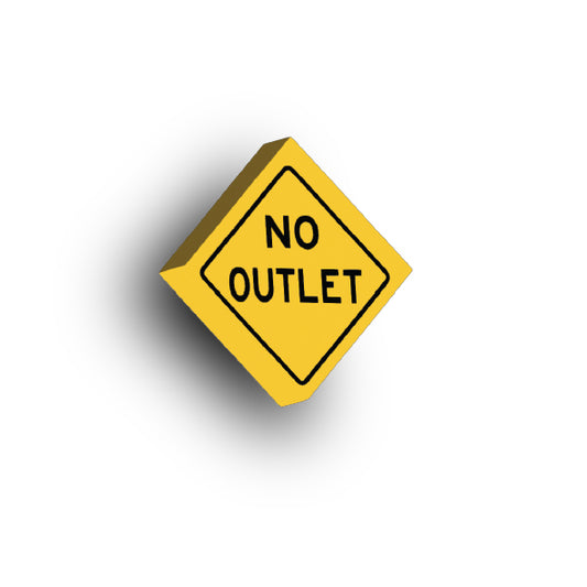 Warning Sign 2x2 Tile: No Outlet Sign