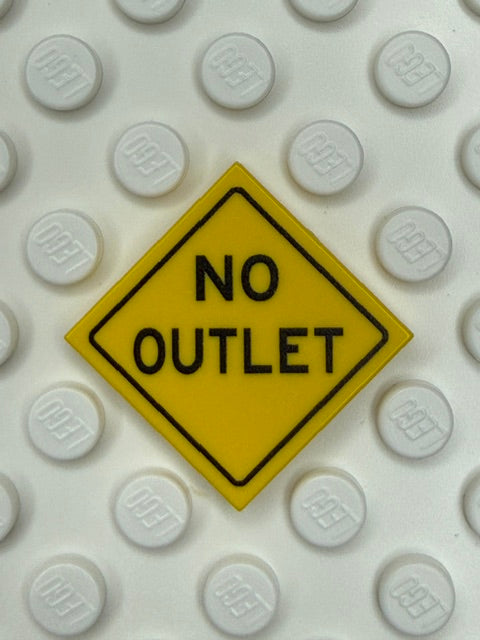 Warning Sign 2x2 Tile: No Outlet Sign