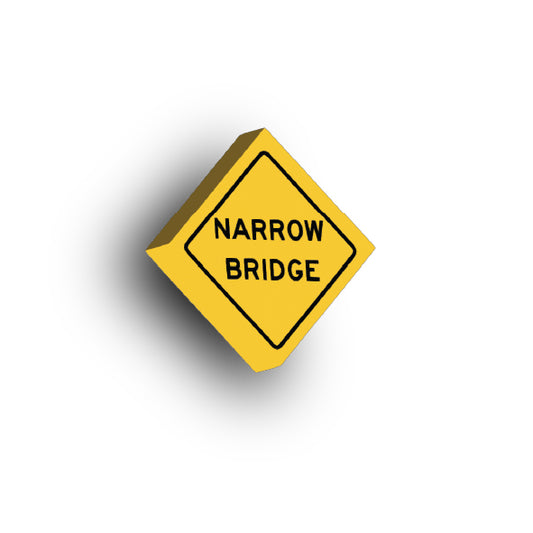 Warning Sign 2x2 Tile: Narrow Bridge Sign