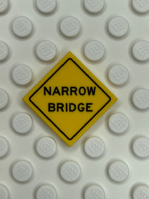 Warning Sign 2x2 Tile: Narrow Bridge Sign