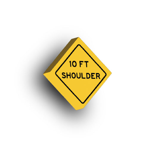 Warning Sign 2x2 Tile: 10FT Shoulder Sign