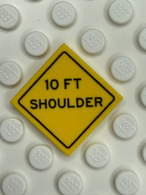 Warning Sign 2x2 Tile: 10FT Shoulder Sign