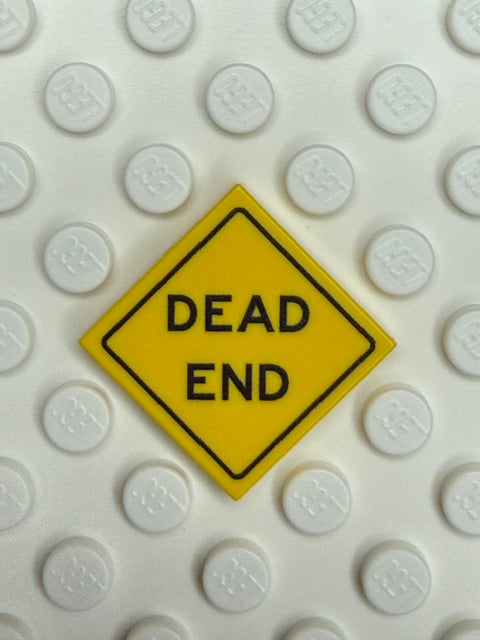 Warning Sign 2x2 Tile: Dead End Sign