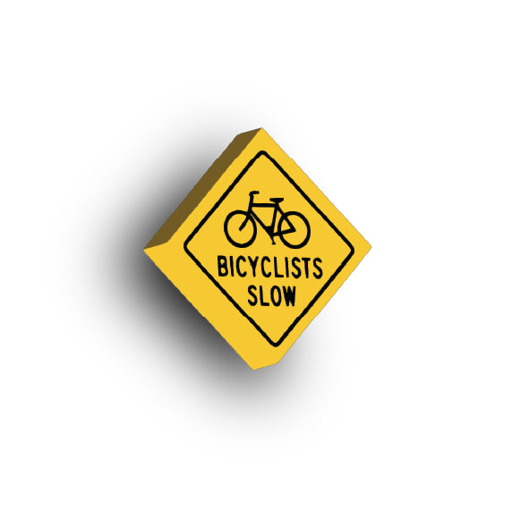 Warning Sign 2x2 Tile: Bicyclists Slow Sign