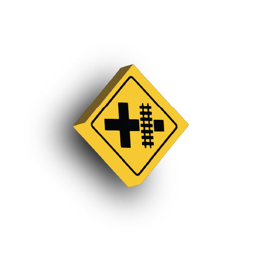 Warning Sign 2x2 Tile: Highway Light Rail Transit Grade V1