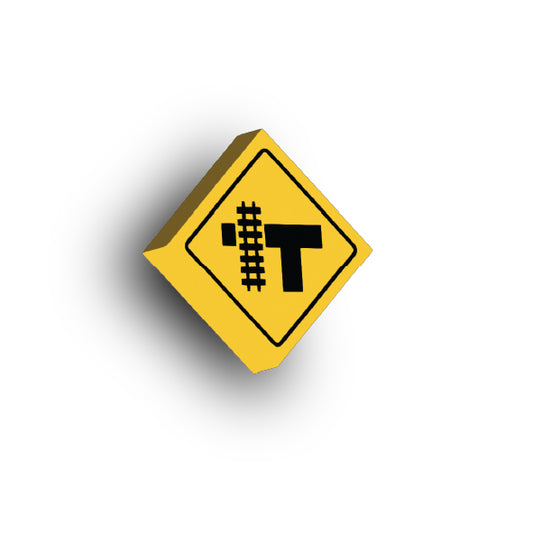 Warning Sign 2x2 Tile: Highway Light Rail Transit Grade V3