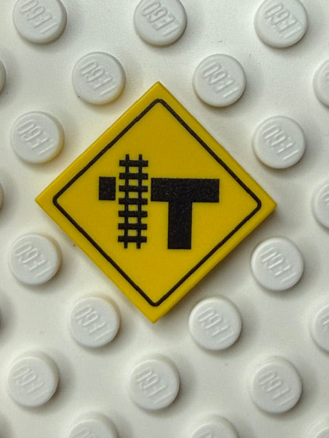 Warning Sign 2x2 Tile: Highway Light Rail Transit Grade V3